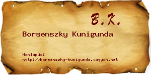 Borsenszky Kunigunda névjegykártya